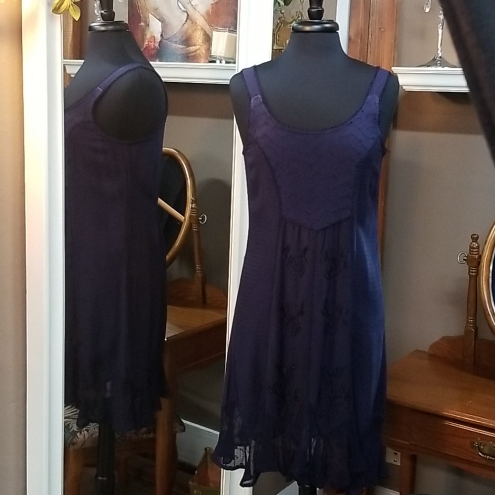 Cute Options navy blue summer dress size small